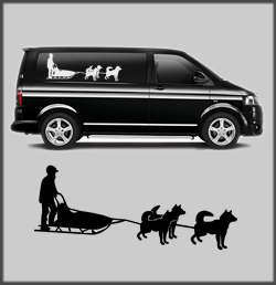 3 Dog Sled Team Van Decal